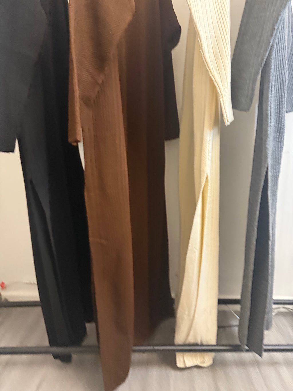 Ribbed Knit High-Neck Co-Ord Set – Longline Tunic & Wide-Leg Trousers