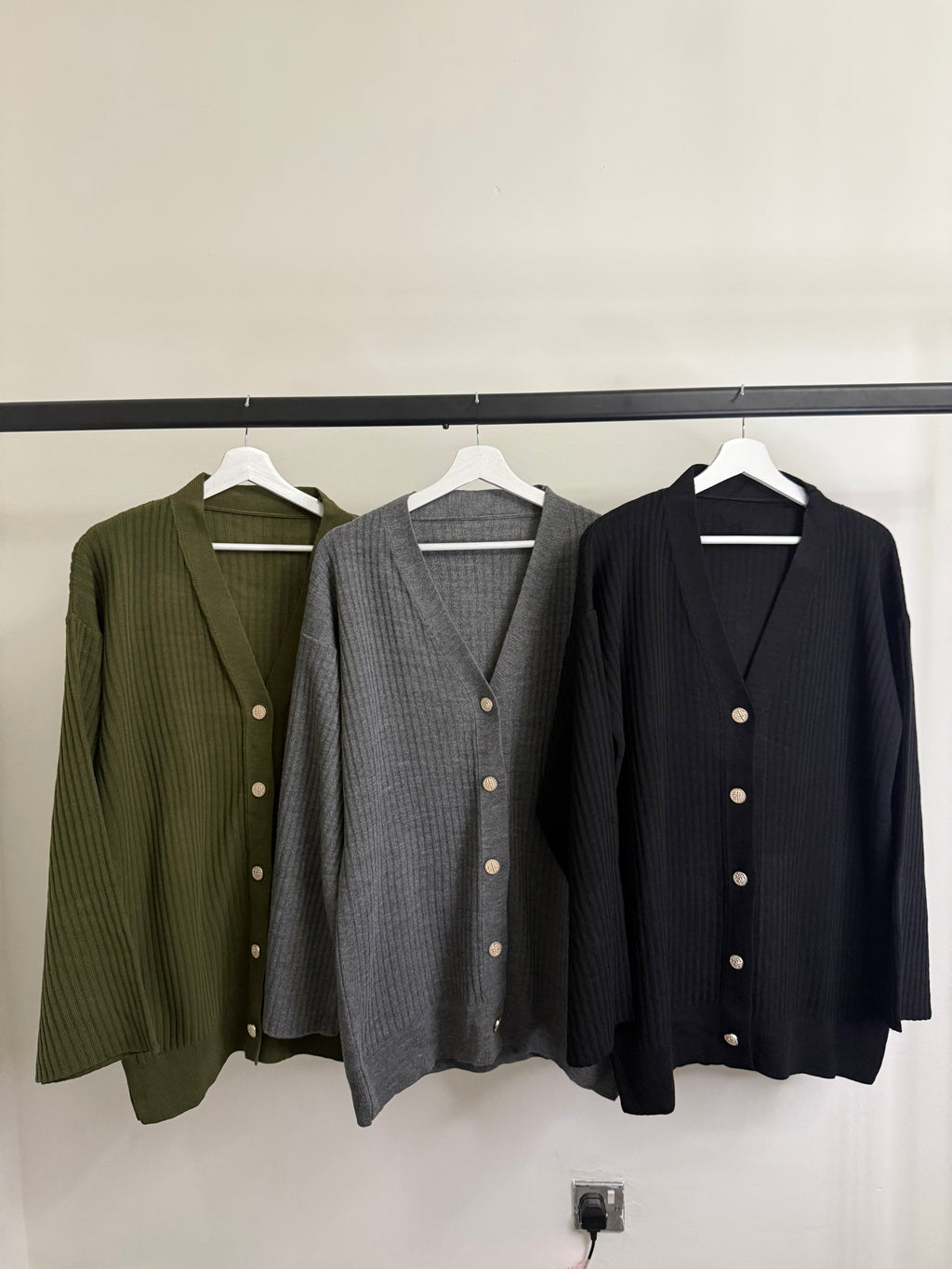 Ribbed Knit 2-Piece Co-ord Set – Cardigan & Wide-Leg Trousers