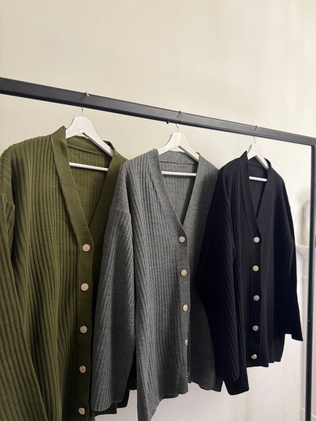 Ribbed Knit 2-Piece Co-ord Set – Cardigan & Wide-Leg Trousers