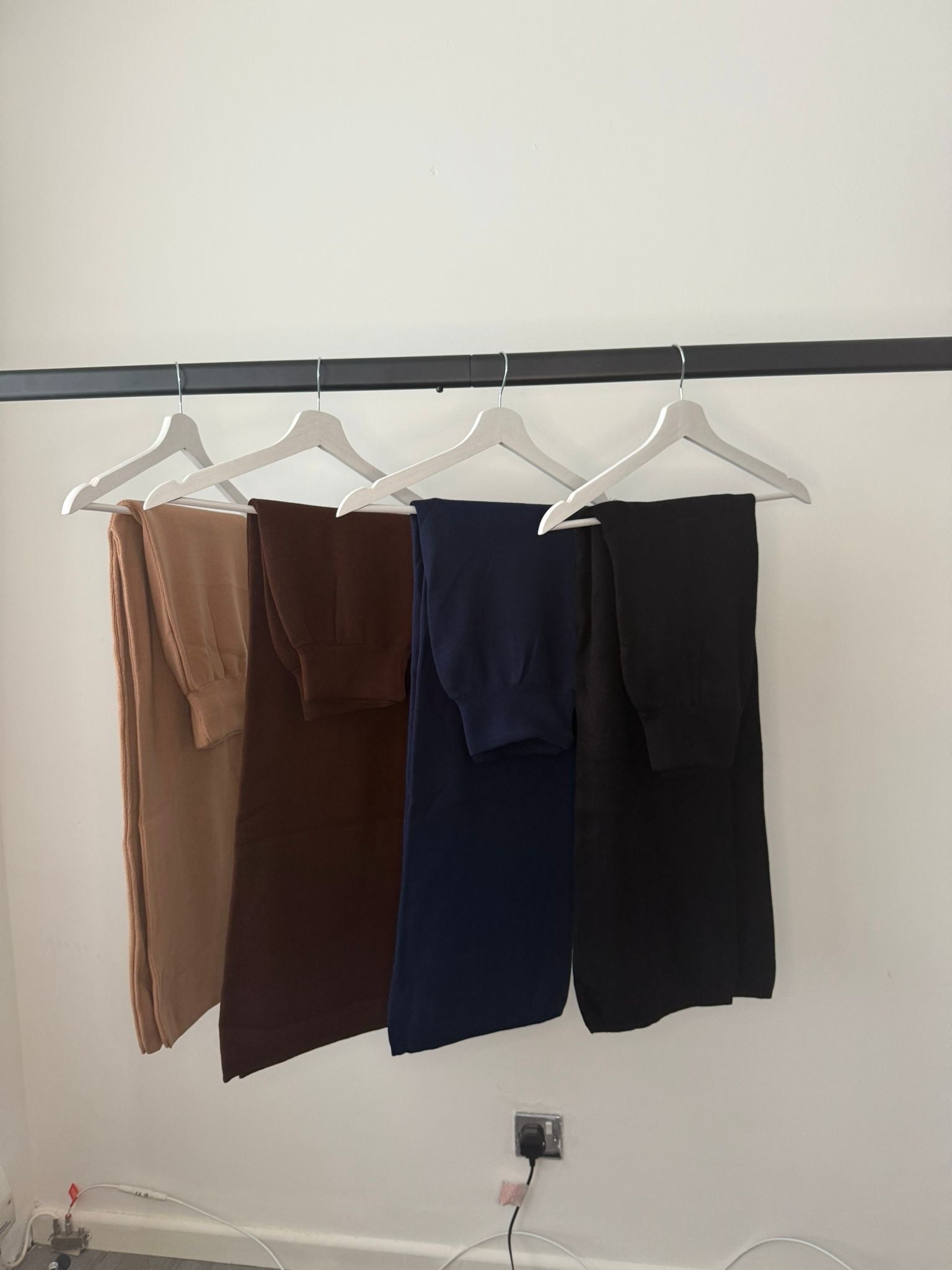 Wrap-Style Knit 2-Piece Set – Tie-Waist Top & Wide-Leg Trousers